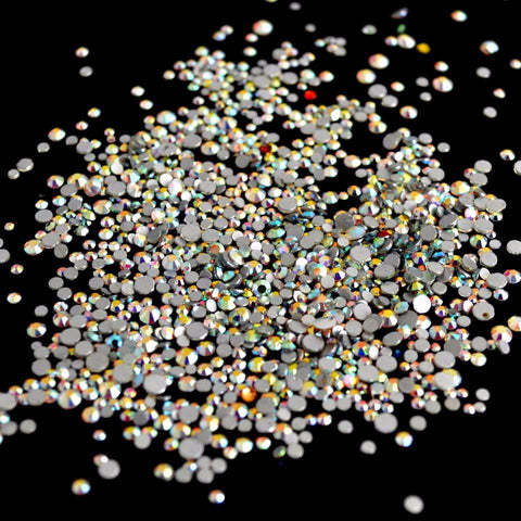 Rhinestones Nail Glass