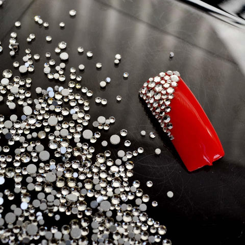 Rhinestones Nail Glass