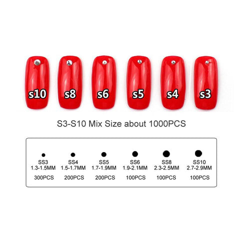 Rhinestones Nail Glass