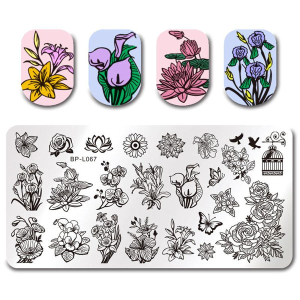 Adorable Cats & Plants Nail Art Stamp
