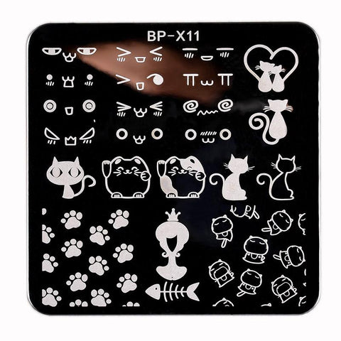 Adorable Cats & Plants Nail Art Stamp