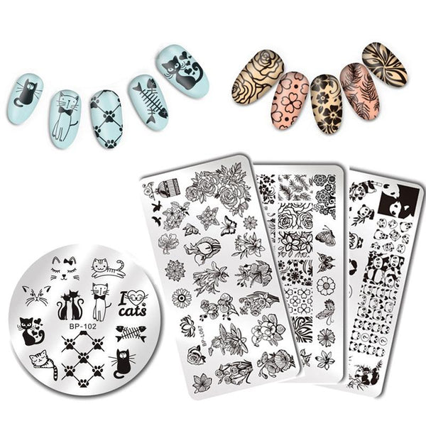 Adorable Cats & Plants Nail Art Stamp