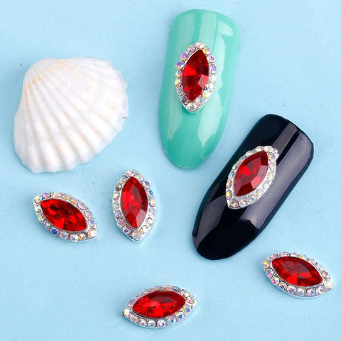 Red Gem Style Nail Strass