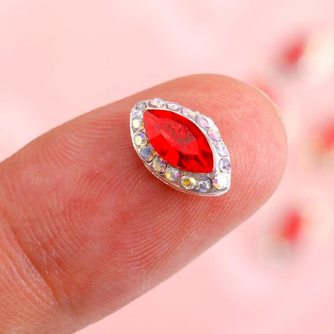 Red Gem Style Nail Strass