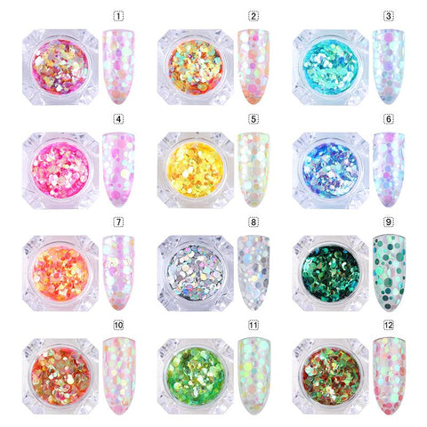 Semi-transparent & Colorful Round Flakies