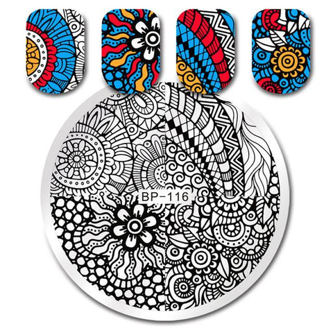 Round Nail Art Stamping Plates