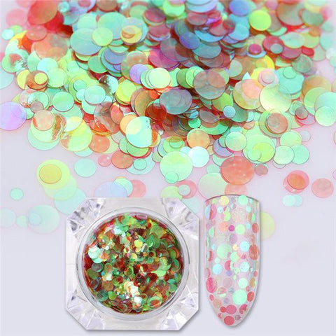 Semi-transparent & Colorful Round Flakies