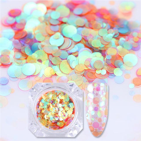 Semi-transparent & Colorful Round Flakies